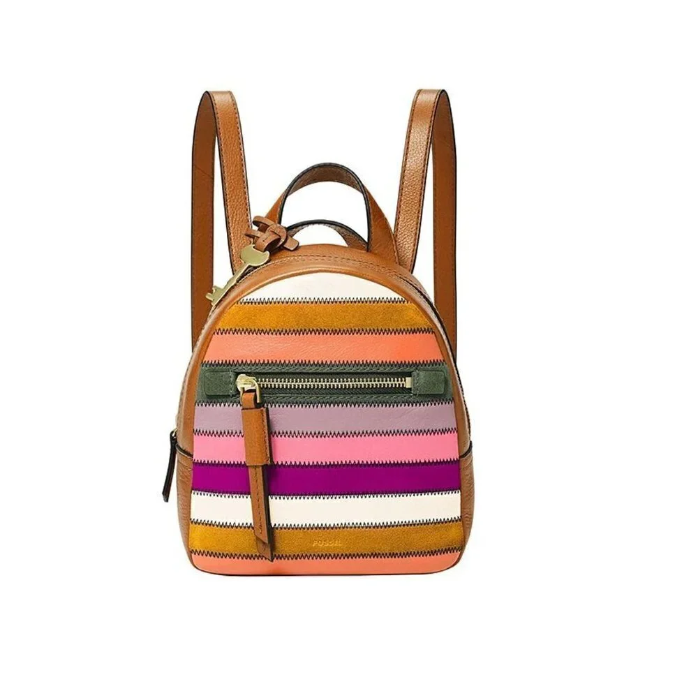 Brand New Fossil Megan Patchwork‎ Mini Leather Backpack
